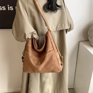 Borsa a tracolla in camoscio retro donna grande capacità casual borsa autunno zaino