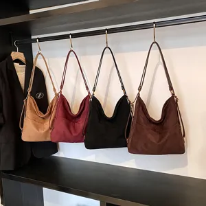 Autunno inverno pelle smerigliata zaino donna retro tote grande capacita borsa tracolla