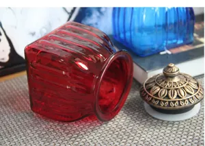 Europese retro gestreepte glazen opbergpot keuken theebus snoepcontainer gedроogd fruit