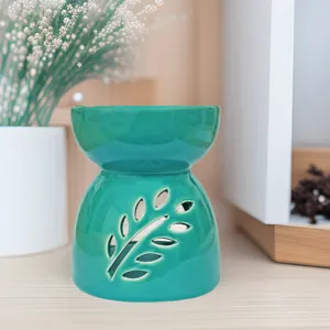 Keramik Ätherisches Öl Brenner Große Kapazität Aromatherapie Diffusor Hohlblatt Design Heimduft Dekor