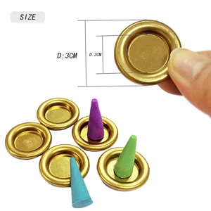 Metal Incense Holder Tray Cone Incense Base Small Size Simple Design For Home Decor.