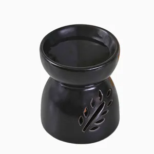 Black ceramic oil burner large capacity aroma diffuser for indoor spa and air freshener