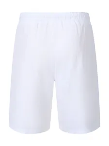 Men's casual solid color white beach shorts summer elastic waist comfortable loungewear apparel