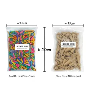 Natural cone incense bulk pack, assorted and natural scents, size 15x24cm, wholesale supply.