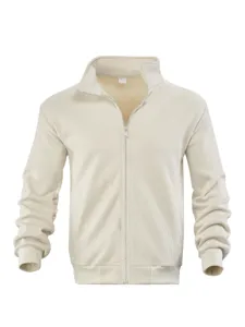 Detailed view of mens thermal fleece lined corduroy full zip high collar jacket inner tag