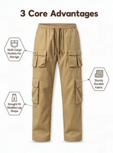 Herren Freizeit Cargohose mit vielen Taschen, gerader Schnitt für Outdoor und Alltag.