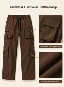 Detailaufnahme der Herren Cargohose mit praktischen Seitentaschen und stabilem Stoff.