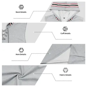 Vista detallada de la sudadera sin mangas tipo waffle para hombre con detalles en el cuello.