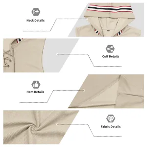 Chaleco con capucha de gofre sin mangas holgado informal para hombre con cordón y rayas clásicas.