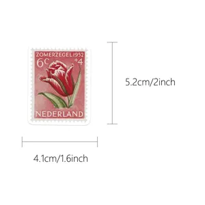 Vintage tulip stamp sticker waterproof decal for laptop journal phone case decoration