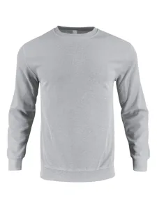 Men's waffle knit long sleeve crewneck top detailed view, showing comfortable texture and color.
