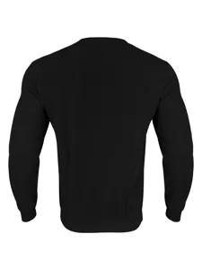 Mens casual black waffle long sleeve crew neck t-shirt autumn fashion solid color top