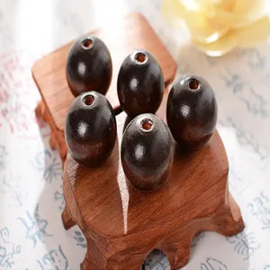 Accessoires de bijoux DIY perles en bois rondes perles marron fonce pour bracelets.