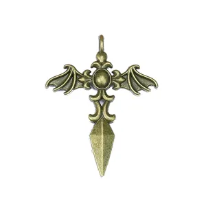 Retro bronze gothic cross dagger pendant alloy DIY jewelry accessories vintage charm findings