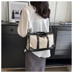 Leinwand Reise-Duffeltasche für Damen, leichte, große Schultertasche für kurze Ausflüge.