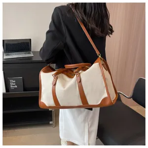 Modische Canvas Reisetasche für Damen, große Handtasche für Kurztrips und Geschäftsreisen.