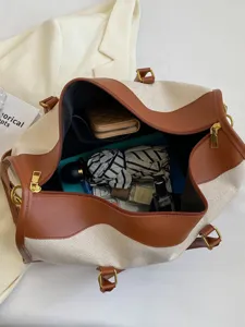 Große Segeltuch Reisetasche für Damen, modische leichte Weekender Handtasche groß.