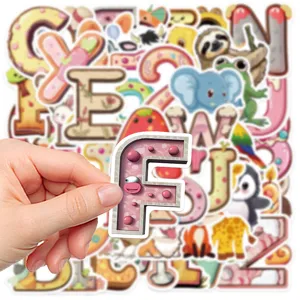 Cute alphabet number stickers set for laptop suitcase water bottle DIY waterproof decor