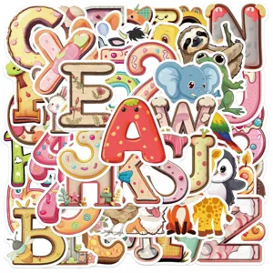 Cartoon Letters Numbers Stickers Waterproof Vinyl Decals DIY Decorative Stickers For Laptop Luggage Water Bottle