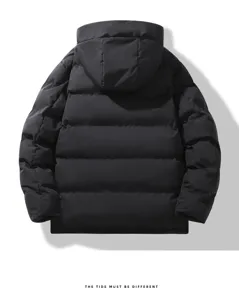 Winter heren capuchon puffer jas casual verdikt warme zwarte bovenkleding artikel