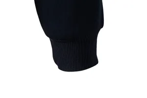 Detailed view of the comfortable elastic ribbed cuff on the men's casual hoodie sleeve.