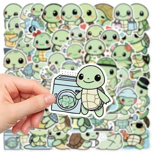 Cute cartoon turtle stickers, 50pcs waterproof vinyl decal for laptop, journal and phone case.