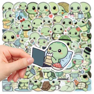 Cute cartoon turtle stickers waterproof aesthetic vinyl decal pack for laptop phone case