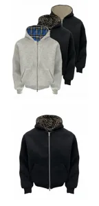 Casual korte wijde hoodie met ritssluiting en gevoerde patroonvoering voor dames en heren.