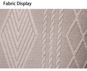 Close-up detail of men's casual knitwear fabric with elegant diamond pattern texture.