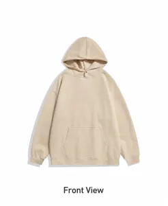 Sweat à capuche ample pour homme en suédine décontracté style streetwear avec poche kangourou.