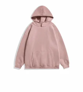 Sweat à Capuche Unisexe Homme Femme Coupe Large Effet Daim Manches Longues Couleur Unie Sweat Couple Décontracté Streetwear Top