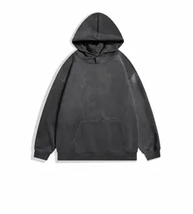 Sweat à capuche uni et décontracté pour homme coupe ample avec poche avant pour le quotidien.
