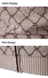 Détail de cardigan en tricot pour homme avec motif monogramme classique et bas.
