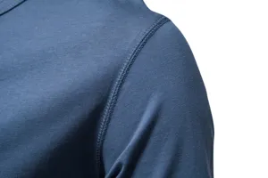 Close-up of men solid color t-shirt shoulder and neckline stitching detail cotton fabric