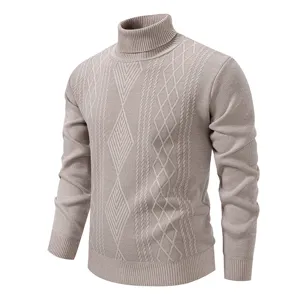 Men's Casual Turtleneck Cable Knit Pullover Sweater Winter Warm Thick Fashion Top