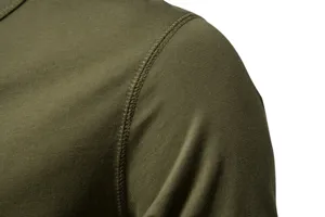 Men's solid color cotton short sleeve t-shirt shoulder detail, casual summer apparel close up