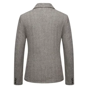Giacca da abito uomo a quadri misto lana retro casual monopetto blazer nuovo stile