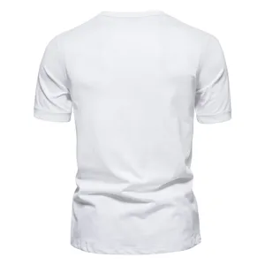 Men's solid color short sleeve t-shirt back view detail clean basic design casual wear