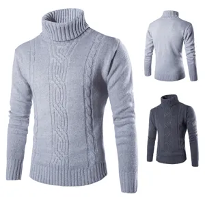 Heren coltrui kabeltrui pullover winter casual lange mouw effen kleur herenmode.