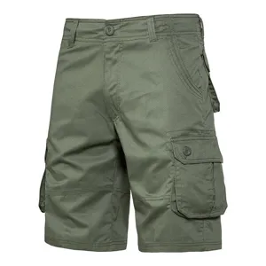 Herren olivgrüne Cargoshorts mit vielen praktischen Taschen für den Sommer Outdoor.