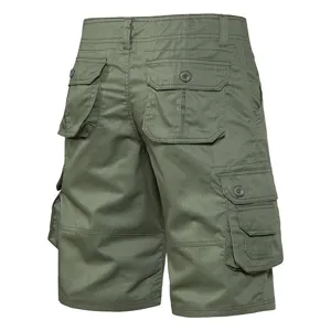 Herren Outdoor Multi-Taschen Cargo Shorts Freizeithose, Rückseite Detailansicht Taschen.