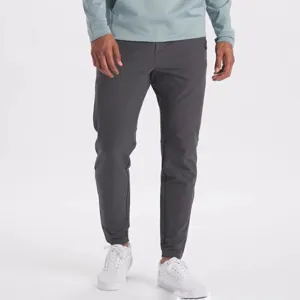 Men's slim fit casual trousers smooth stretchy elastic athletic pants for daily wear