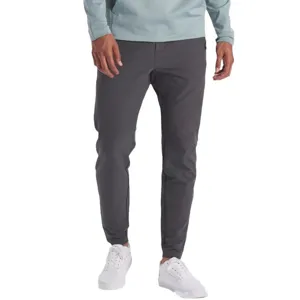 Men's casual slim fit trousers dark grey stretch athletic sweatpants for daily wear