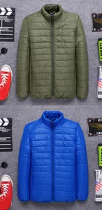 Uomini leggera colletto alla coreana piumino casual tinta unita inverno caldo cappotto