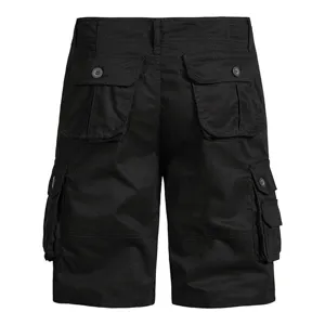 Herren schwarze taktische Cargoshorts mit mehreren Taschen Freizeit Outdoor Detail