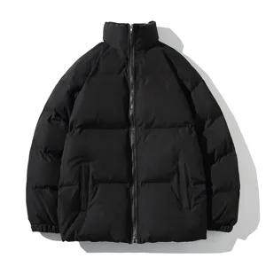 Giacca Imbottita Unisex a Collo Alto Tinta Unita Trapuntata Caldo Giubbotto a Pane Abbigliamento Invernale Casual Per Uomo E Donna