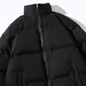 Autunno inverno uomo colore unito colletto stand casual piumino giacca imbottita.