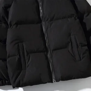 Uomo inverno casual monocolor collo alto giacca imbottita cappotto caldo invernale