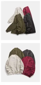 Blouson aviateur homme casual ample uni streetwear veste automne hiver manteau mode chic