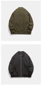 Vue détaillée de la veste bomber décontractée pour homme avec manches longues.